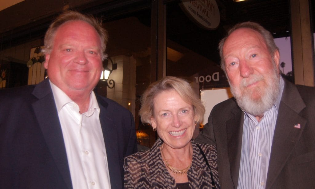 Scenic Designer Marty Burnett socializes with Dr. Cindy Davis and Martin Davis